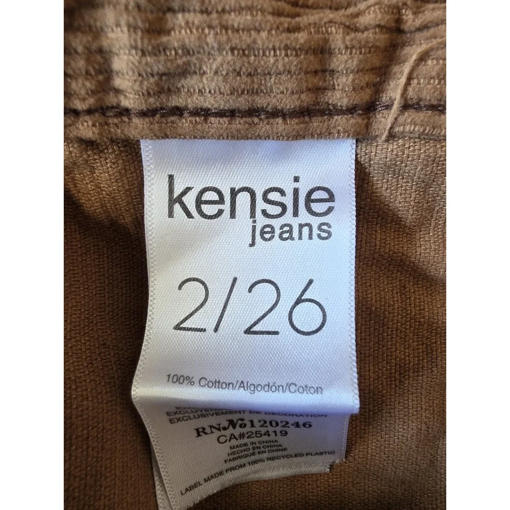 Kensie Jeans Mini Skirt Size 2 Brown Cotton Casual Retro Short Corduroy